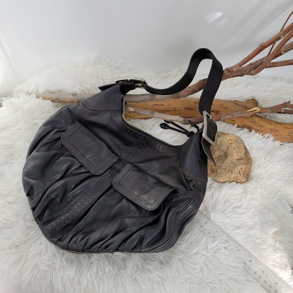 Cole haan large hobo bag dark brown